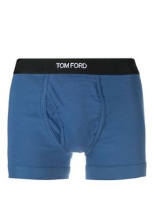 TOM FORD boxer en coton à taille logo - Bleu