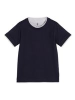 Brunello Cucinelli Kids t-shirt en coton à col rond - Bleu - thumbnail