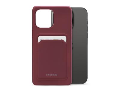 Mobilize Mobilize Rubber Gelly Card Case Apple iPhone 15 Pro Max Matt Bordeaux
