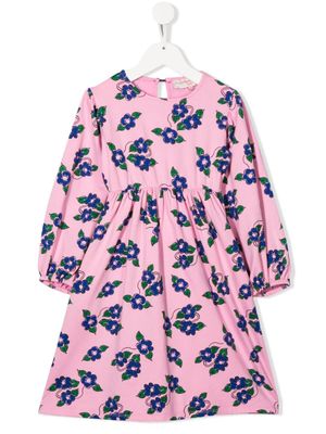 Weekend House Kids. robe fleurie à manches longues - Rose