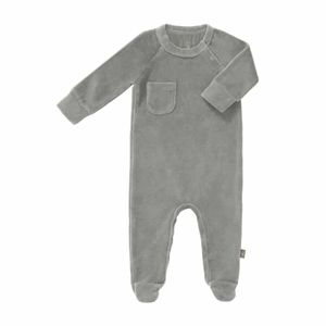 Fresk pyjama velours met voet Paloma grey Maat