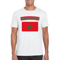 T-shirt Marokkaanse vlag wit heren 2XL  -
