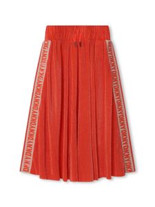 Dkny Kids jupe mi-longue plissée à bande logo - Rouge