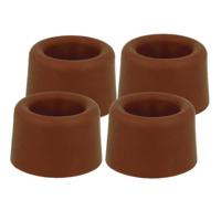 AMIG Deurstopper/deurbuffer - 8x - D30mm - inclusief schroeven - rubber - bruin