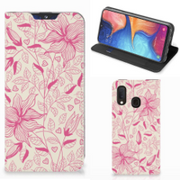 Samsung Galaxy A20e Smart Cover Pink Flowers