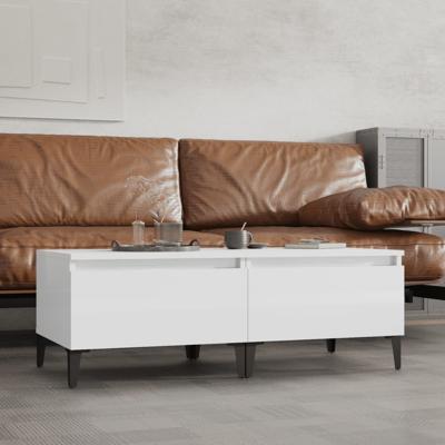 Bijzettafels 2 st 50x46x35 cm bewerkt hout hoogglans wit