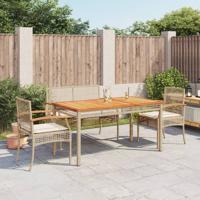 4-delige Tuinset met kussens poly rattan beige