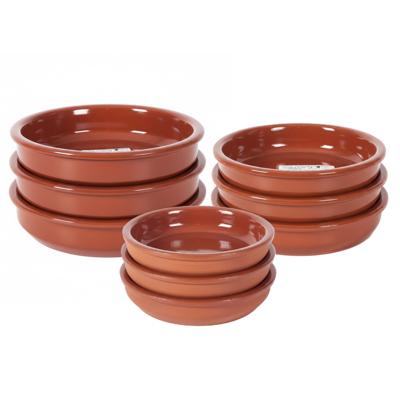 Tapas schaaltjes Zaragossa -18-14-10 cm - 9x stuks - hapjes serveerschalen - borden - bakjes