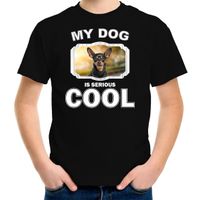Dwergpinscher honden t-shirt my dog is serious cool zwart voor kinderen