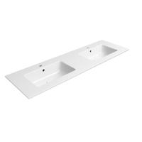 Keramiek Dubbele Wastafel Sapho Pura 142x46 cm Wit ExtraGlaze