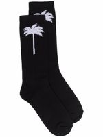 Palm Angels chaussettes à logo intarsia - Noir - thumbnail