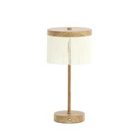 Light & Living Oplaadbare schemerlampDiny houtlook met wit - 1892183