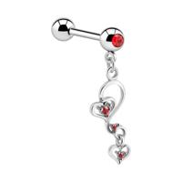 Jeweled Barbell with Charm Chirurgisch staal 316L / Belegde messing Barbells