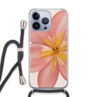 Pink Ellila Flower: iPhone 13 Pro Transparant Hoesje met koord