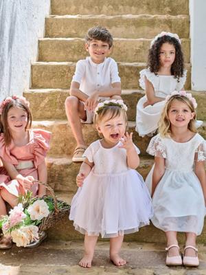 Jurk baby meisjes tule borduurwerk wit