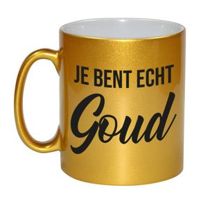 Je bent echt goud mok / beker goud 330 ml bedankt cadeau