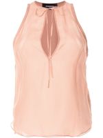 DSQUARED2 blouse en soie à design sans manches - Rose