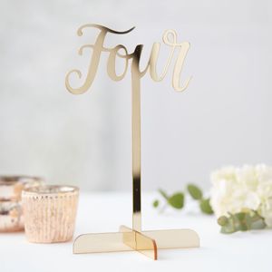 Ginger Ray GO-116 Gold Wedding Tafelnummers Acryl