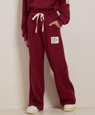 wide fit broek met label wide fit broek met label