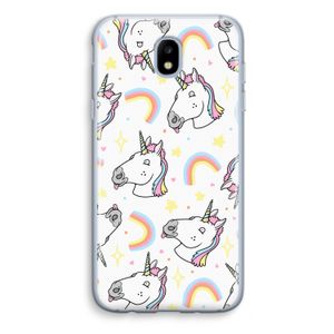 Rainbow Unicorn: Samsung Galaxy J5 (2017) Transparant Hoesje