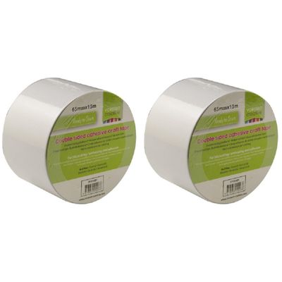3x Dubbelzijdig tape rollen 6,5 cm x 15 meter