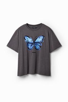 T-shirt vlinderillustratie - BLACK - XL