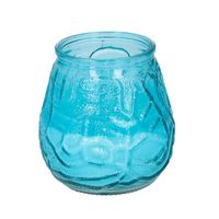 1x Citronella lowboy tafelkaars - 10 cm - blauw glas   - - thumbnail