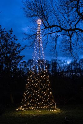 Tree With Star On Pole diameter160X500 cm836 Led Classic Warm - Annas collection