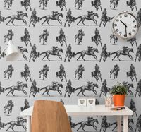 Slaapkamer behang Grijze racepaarden