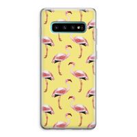 Flamingo's geel: Samsung Galaxy S10 Plus Transparant Hoesje