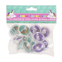 Decopatent® Uitdeelcadeaus 12 STUKS Unicorn - Eenhoorn Tollen - - thumbnail