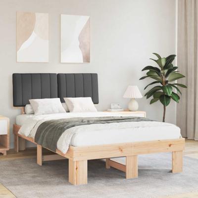 Bedframe met Gevoerd Hoofdgedeelte Donkergrijs 120 x 190 cm Bedframe met Gevoerd Hoofdgedeelte Donkergrijs 120 x 190 cm