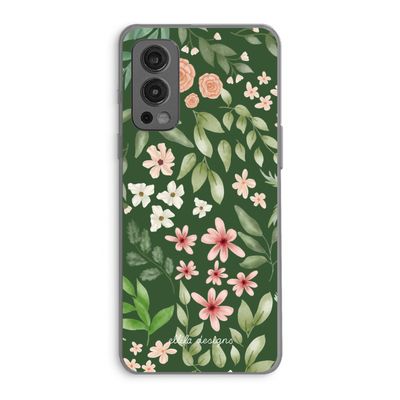 Botanical green sweet flower heaven: OnePlus Nord 2 5G Transparant Hoesje