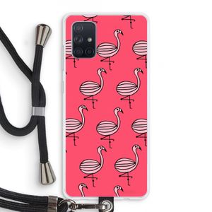 Flamingo: Samsung Galaxy A71 Transparant Hoesje met koord