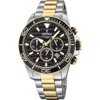 Festina F20363/3 Horloge Prestige Chrono staal zilver- en goudkleurig-zwart 44,3 mm - thumbnail