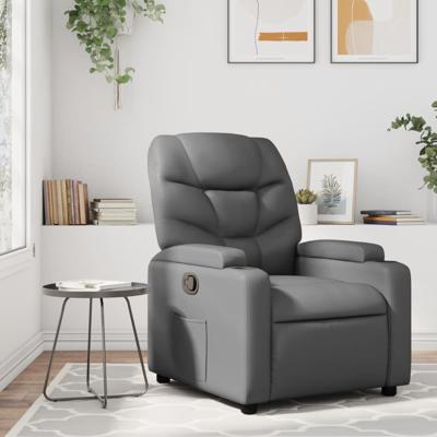 Fauteuil verstelbaar kunstleer grijs