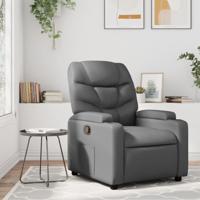 Fauteuil verstelbaar kunstleer grijs