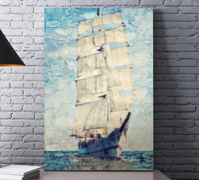 Canvas schilderij marine Origineel schilderij van een boot