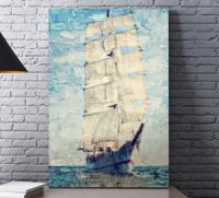 Canvas schilderij marine Origineel schilderij van een boot