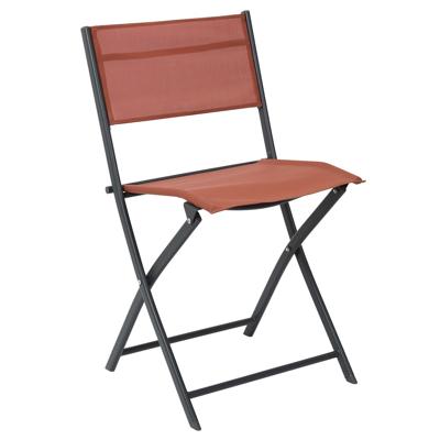 Home Deco Factory camping buiten klapstoel - aluminium - terracotta - L46 x B50 x H80 cm
