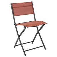 Home Deco Factory camping buiten klapstoel - aluminium - terracotta - L46 x B50 x H80 cm