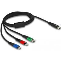 Delock 86596 USB-oplaadkabel 3 in 1 USB Type-C naar Lightning / Micro USB / USB Type-C 1 m