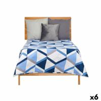 Omkeerbare sprei 180 x 260 cm Blauw Wit (6 Stuks)