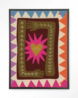 Urban Cotton Wandkleed 'Hug' 110 x 145cm in Floating Frame - black