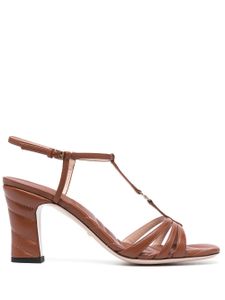 Gucci 75mm Double G strappy sandals - Marron