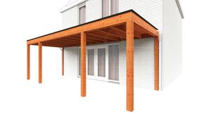 Trendhout Aanbouwveranda Modena 720x300 cm- Plat dak- Hout- Trendhout