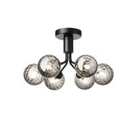 Nuura Apiales 6 Plafondlamp - Zwart - Gerookt glas