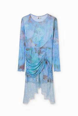 Korte mesh jurk lange mouwen Collina Strada - BLUE - XL
