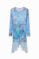 Korte mesh jurk lange mouwen Collina Strada - BLUE - XL