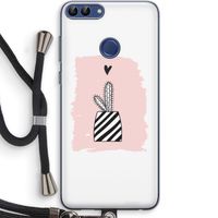 Zwart-wit cactus: Huawei P Smart (2018) Transparant Hoesje met koord Zwart-wit cactus: Huawei P Smart (2018) Transparant Hoesje met koord